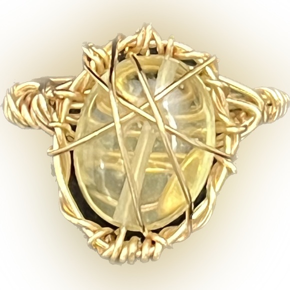 wire ring with citrine stone size 5 - Picture 6 of 14